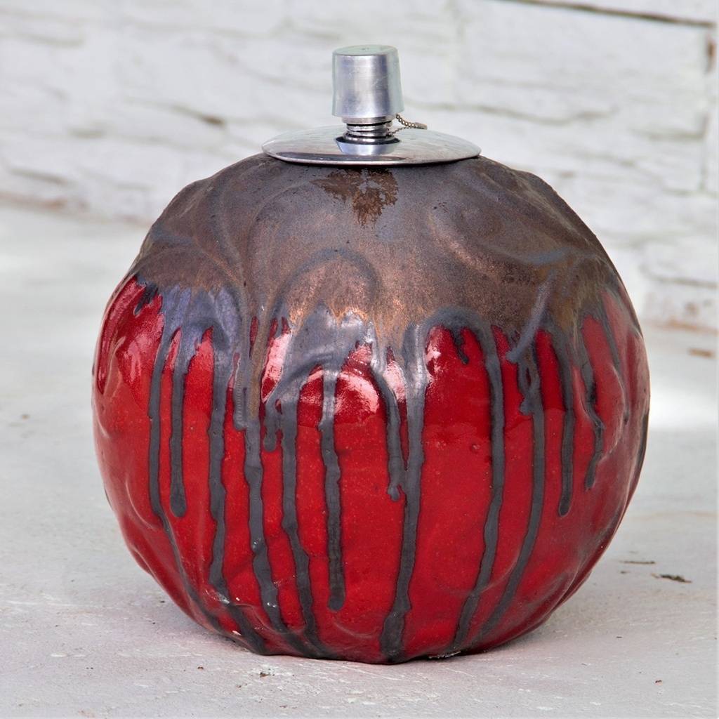 5124 Scrolled Sphere Ceramic Oil Lamp