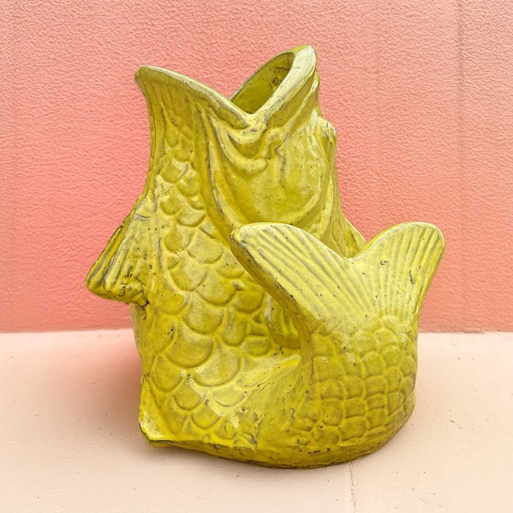 5130 Playful Ceramic Fish Garden Accent - 1 pc