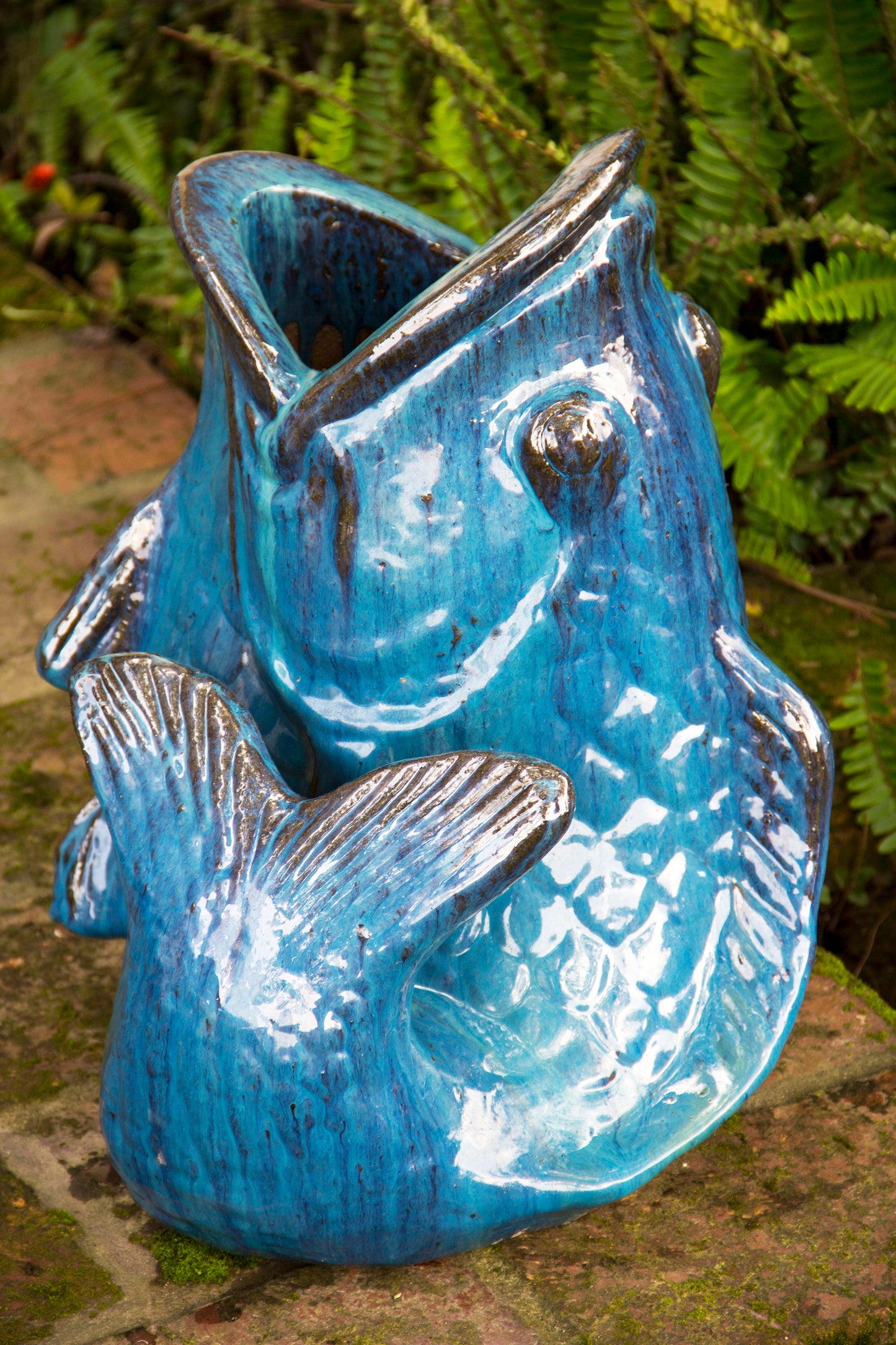 5130 Playful Ceramic Fish Garden Accent - 1 pc