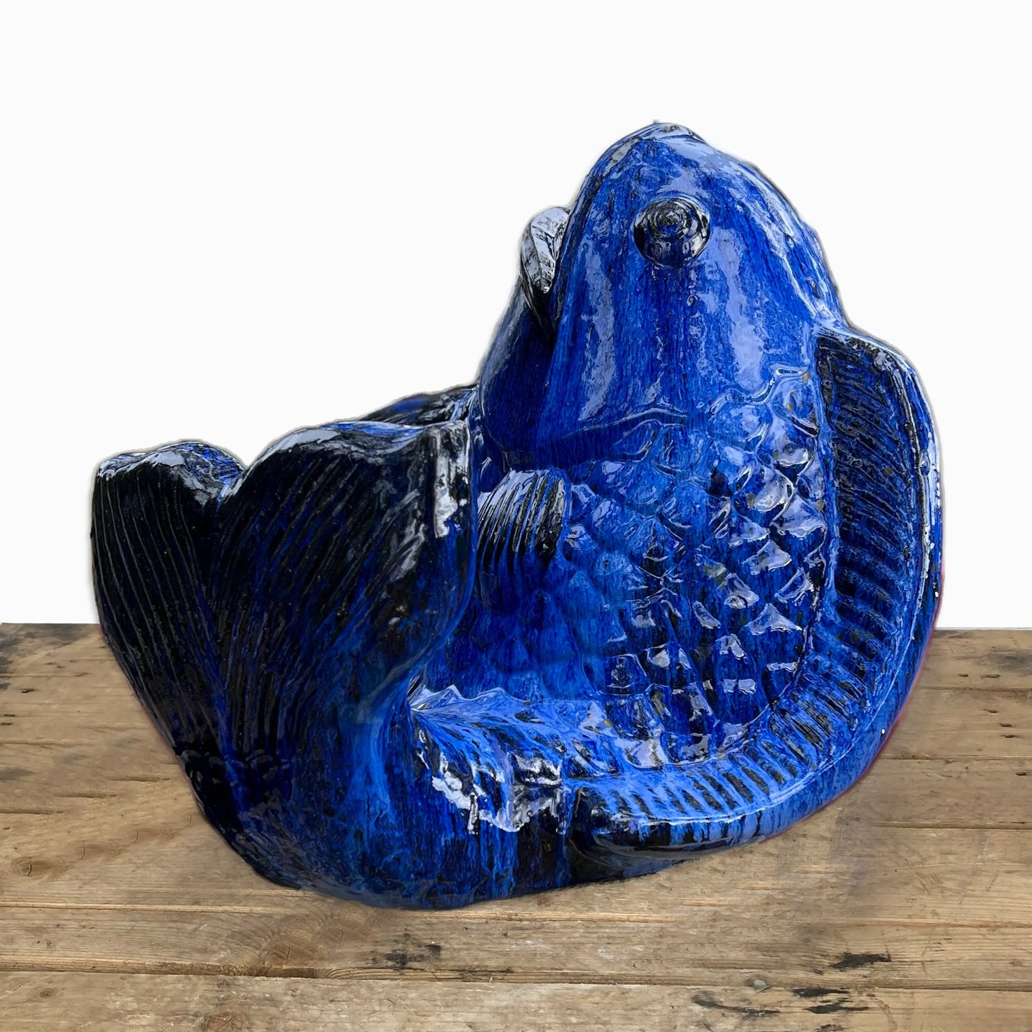 5130 Playful Ceramic Fish Garden Accent - 1 pc