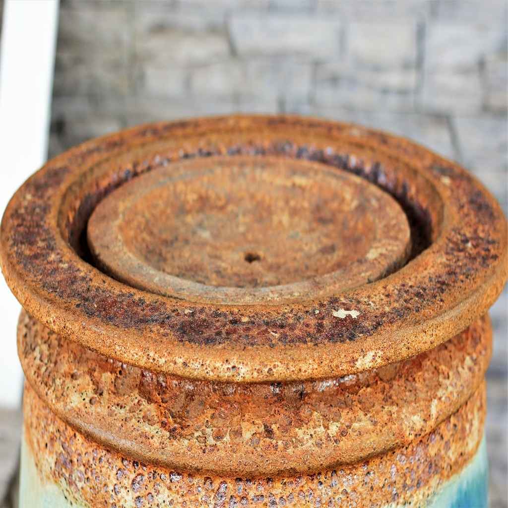 top view of ceramic water fountain
