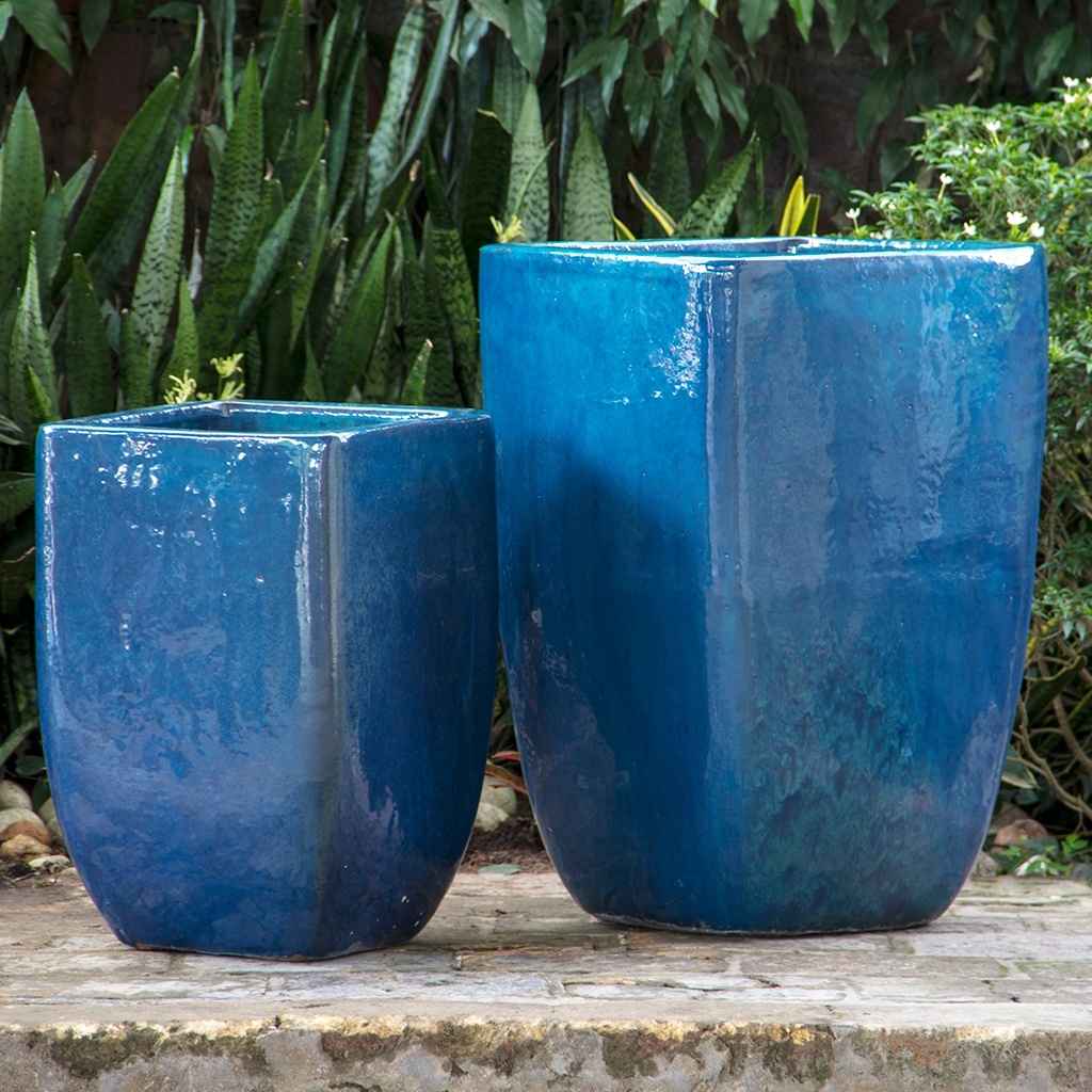 outdoor tall plant pots Wholesale Tall Cube Planter (Set of 2)