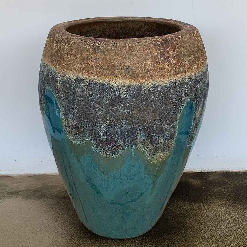 Angkor Teal Green egg planter pot