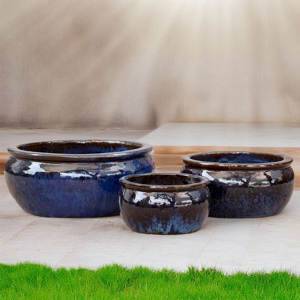 8358 Wide-Rim Low Bowl Pot Set - Set of 3