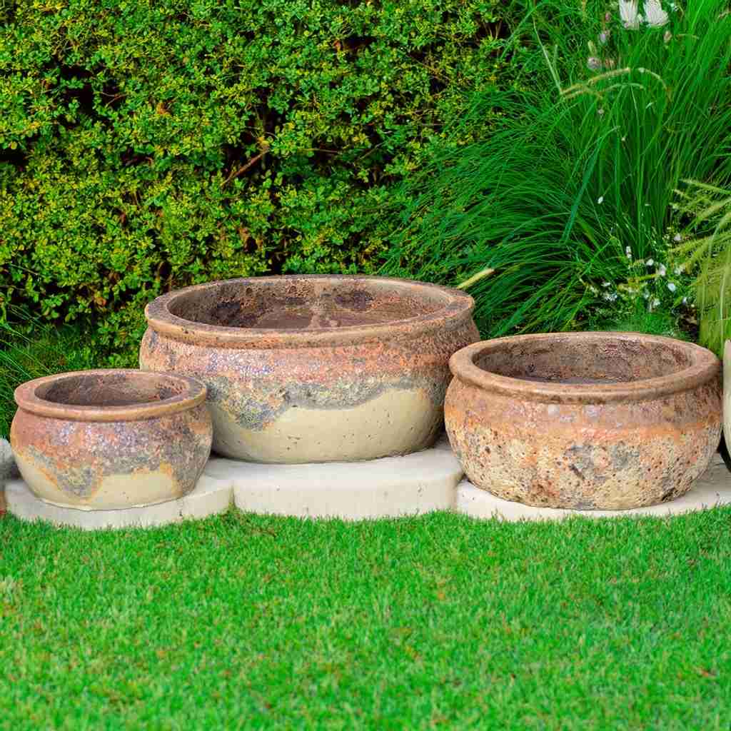 8358 Wide-Rim Low Bowl Pot Set - Set of 3