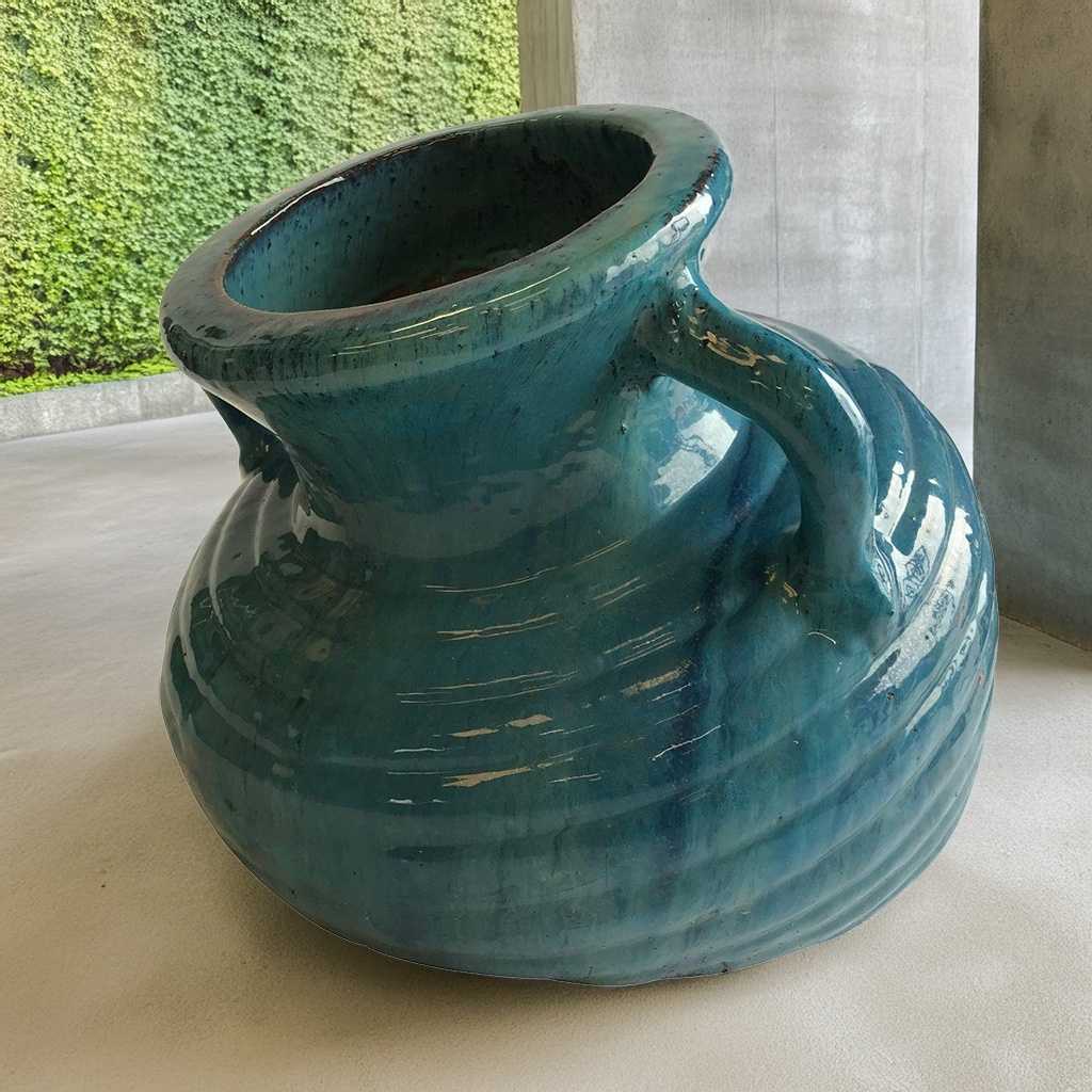 8447 Sunken Ripple Ceramic Vase Planter - 1 pc.