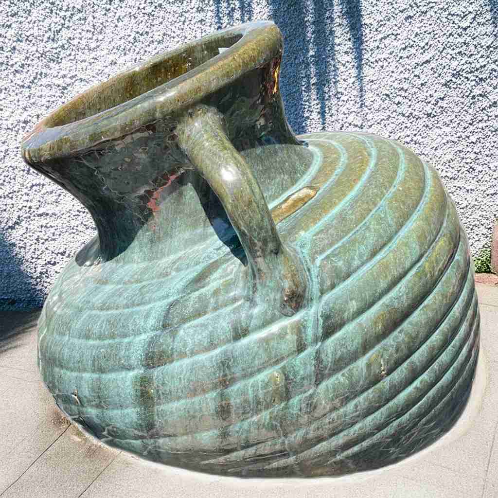 8447 Sunken Ripple Ceramic Vase Planter - 1 pc.