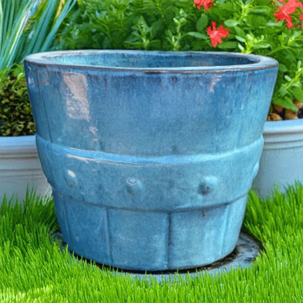 8457 Banded Barrel Cream Planter - Set of 3