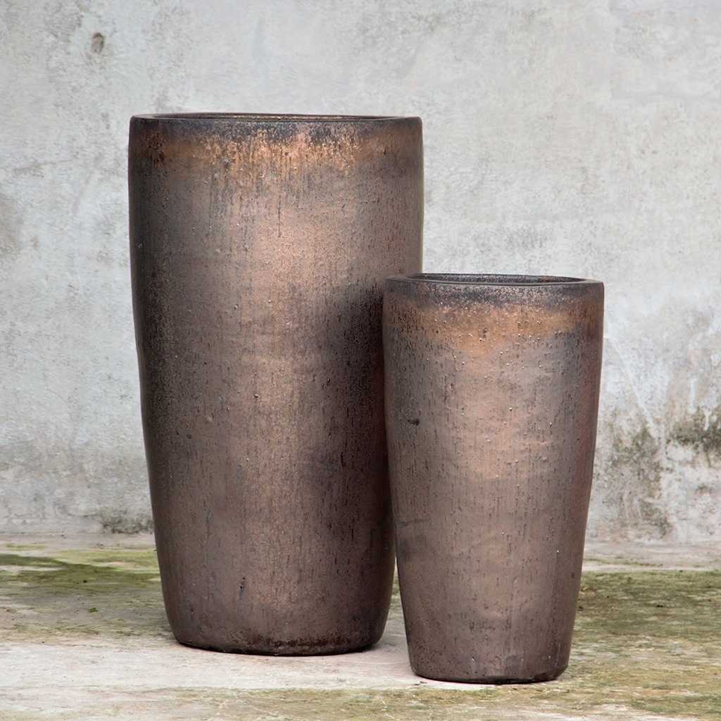 8464 Gradient Glaze Flared Tall Planter - Set of 2