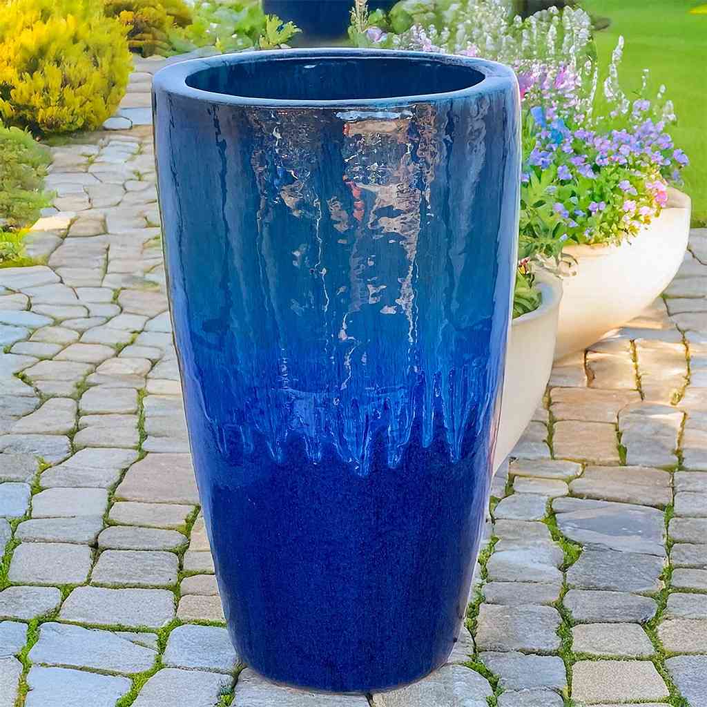 8464 Gradient Glaze Flared Tall Planter - Set of 2