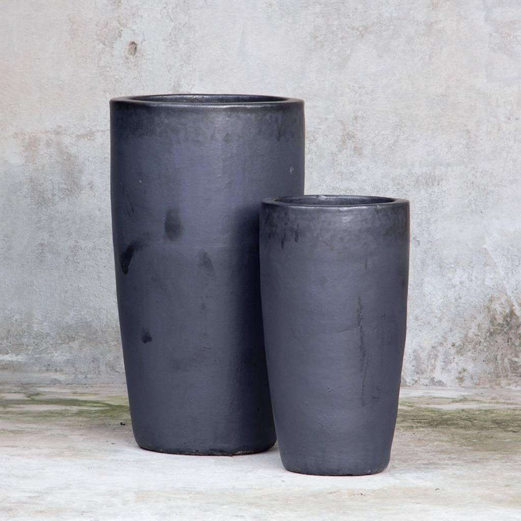 8464 Gradient Glaze Flared Tall Planter - Set of 2