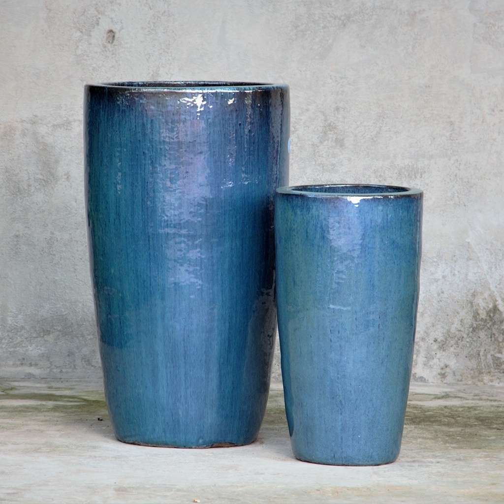 8464 Gradient Glaze Flared Tall Planter - Set of 2