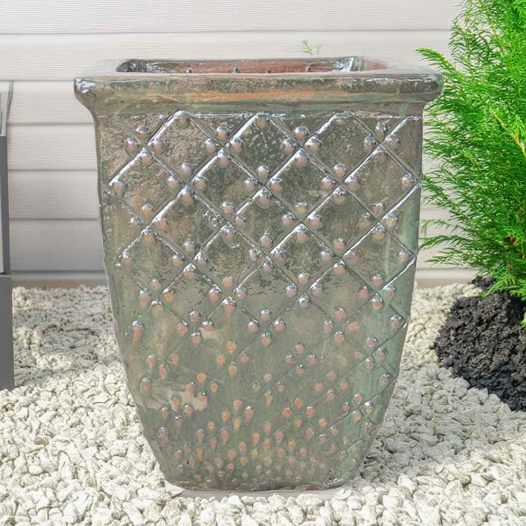 8539 Geometric Lattice Tall Planter Set