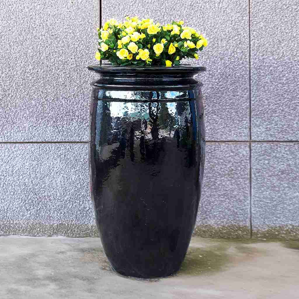 8617 Flared-Lip Tall Ceramic Pot - Set of 2