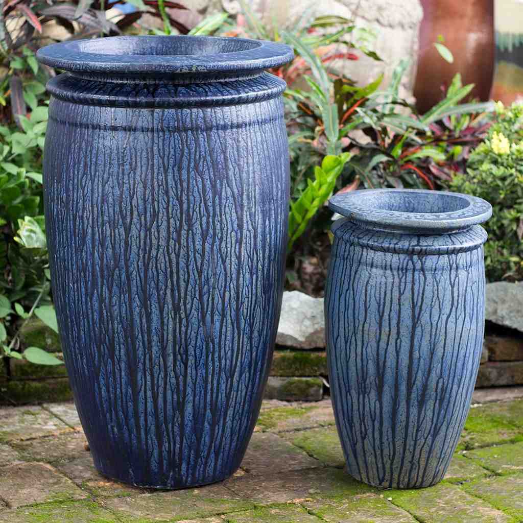 8617 Flared-Lip Tall Ceramic Pot - Set of 2
