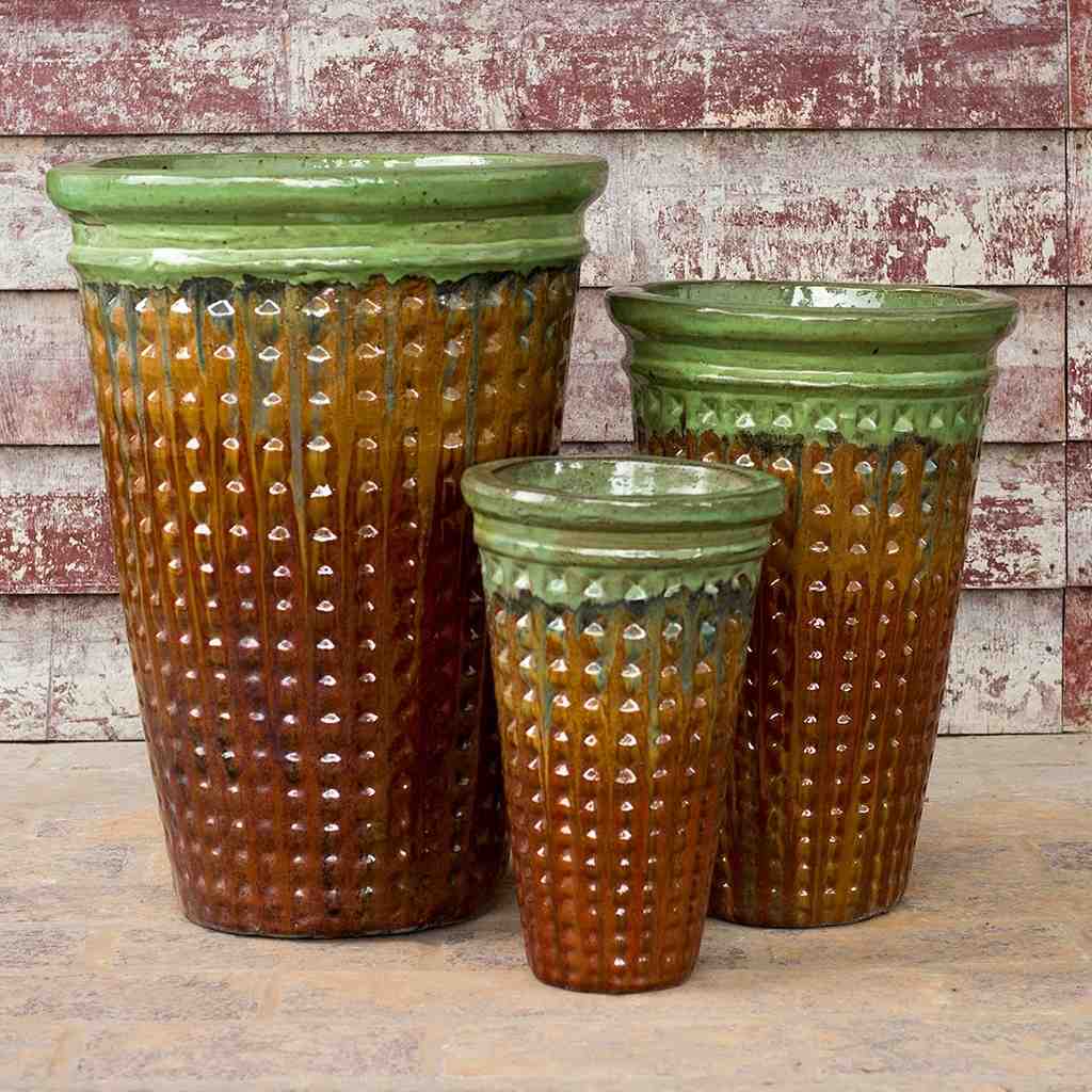 8986 Textured Tapered Cylinder Pot - Set of 3