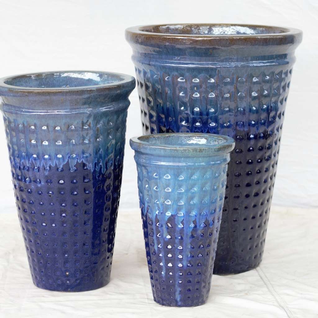 8986 Textured Tapered Cylinder Pot - Set of 3