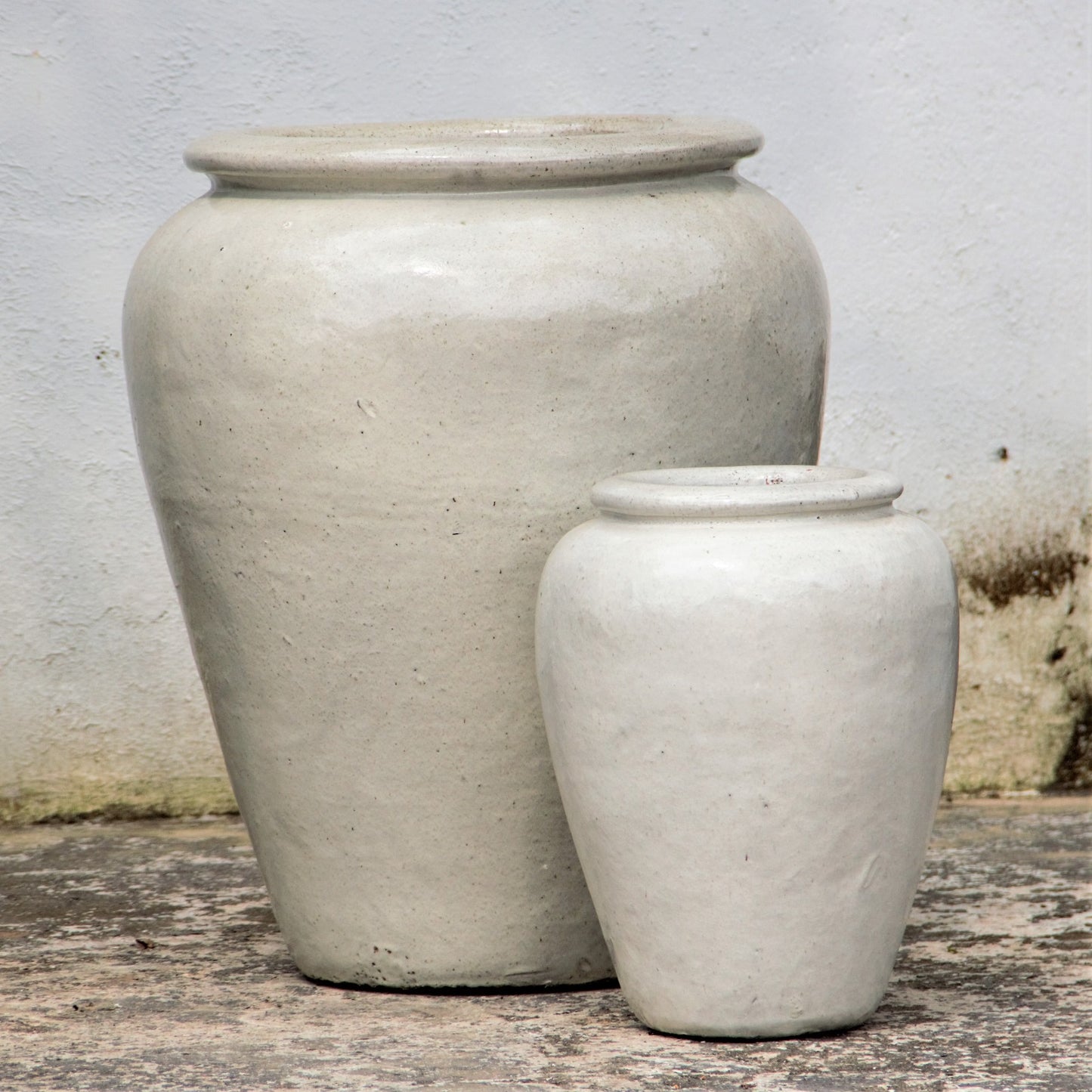 white jar planter set