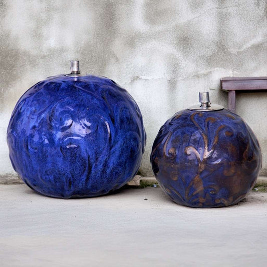 5125 Embossed Globe Ceramic Oil Lamp