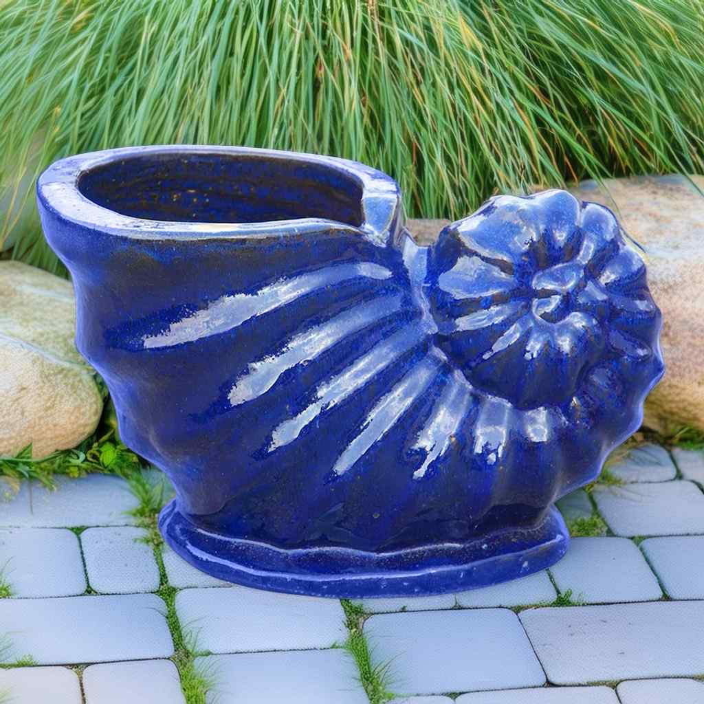 5230 Ridged Seashell Jar Planter - Set of 2
