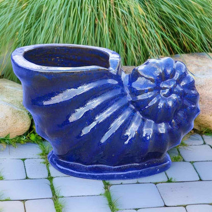 5230 Ridged Seashell Jar Planter - Set of 2
