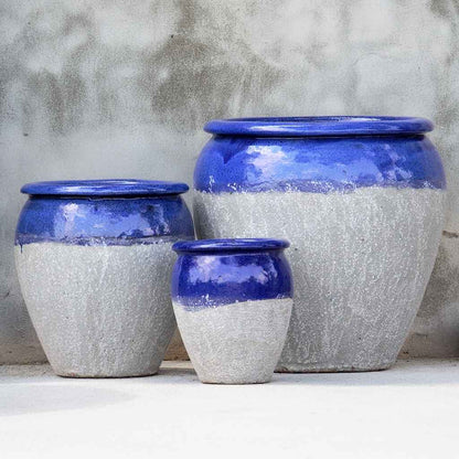 8026 Round Drip-glazed Planter - Set of 3