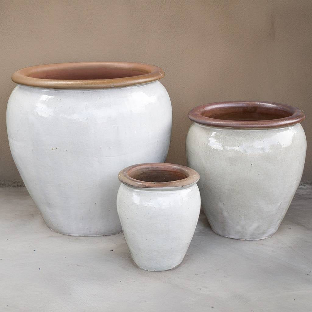 8026 Round Drip-glazed Planter - Set of 3