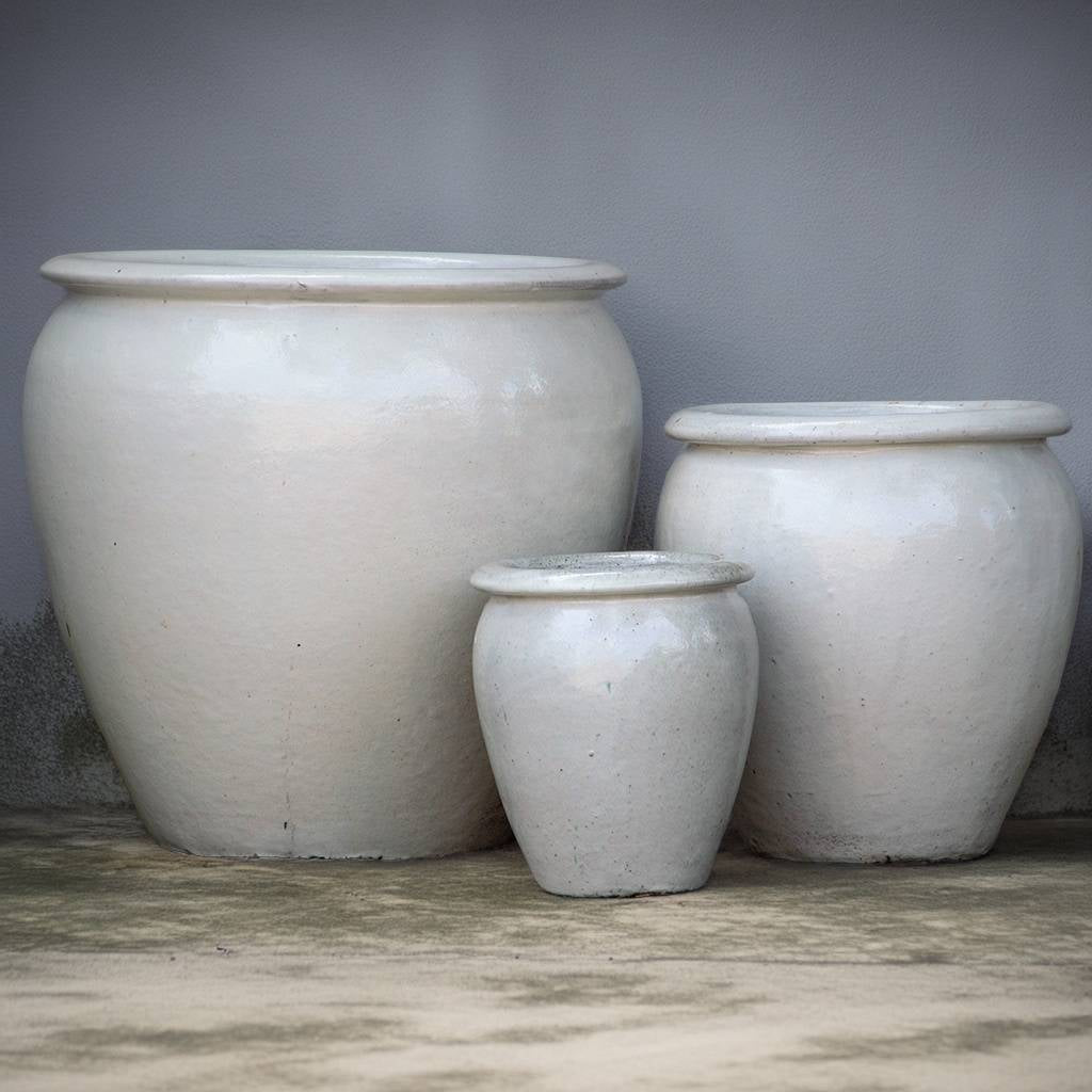 8026 Round Drip-glazed Planter - Set of 3