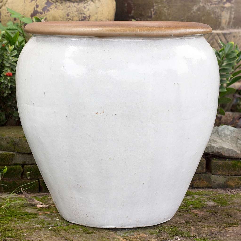 8026 Round Drip-glazed Planter - Set of 3