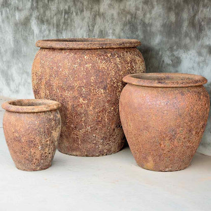 8026 Round Drip-glazed Planter - Set of 3