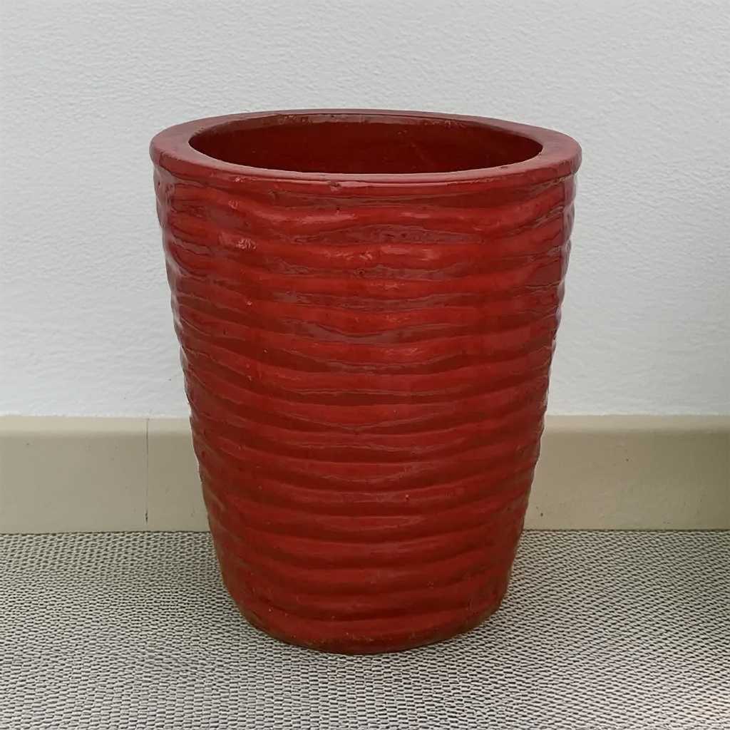 8036 Tall Ribbed Flared Round Planter - Set of 3