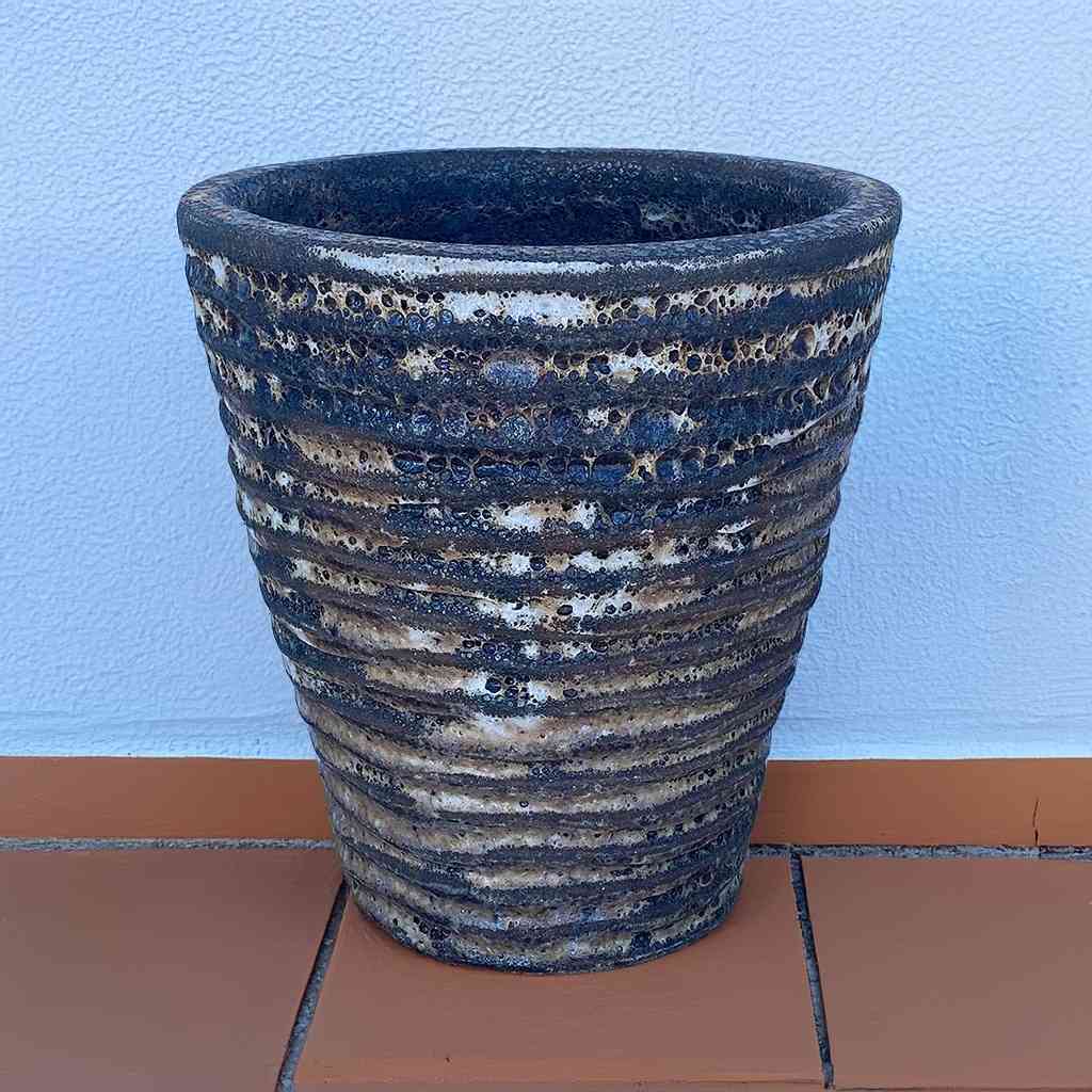 8036 Tall Ribbed Flared Round Planter - Set of 3