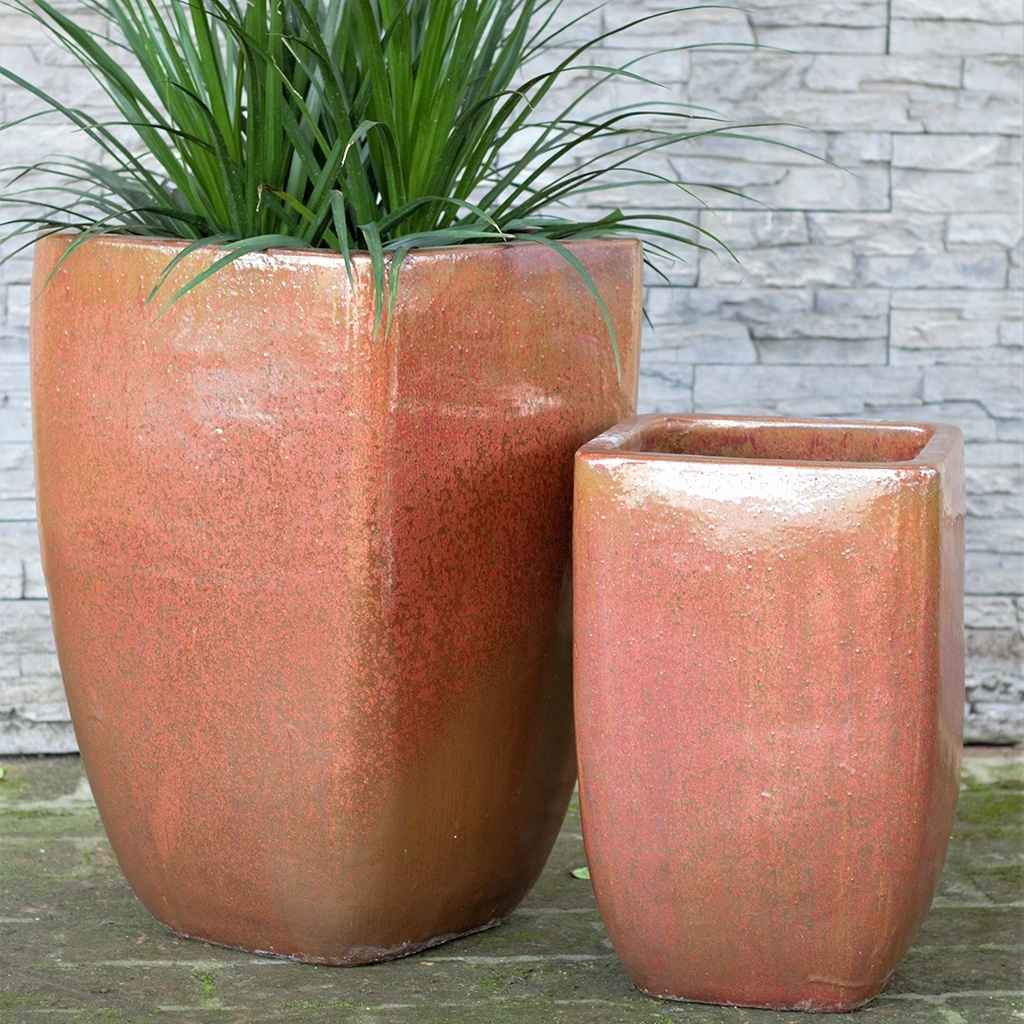 tall tapered square planter pots Wholesale Tall Cube Planter (Set of 2)