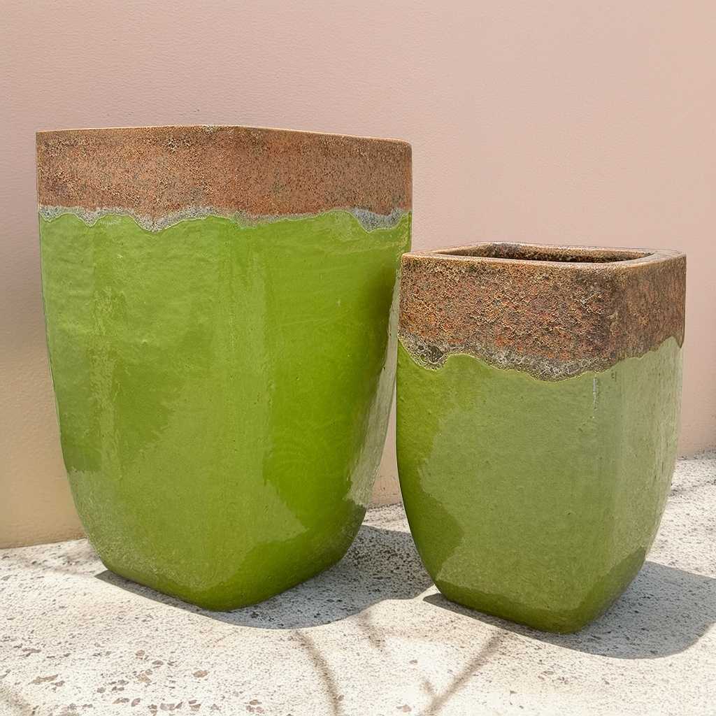square ceramic planter pots Wholesale Tall Cube Planter (Set of 2)