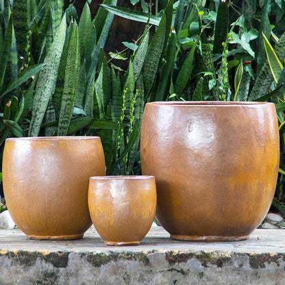 8116 Round bulbous planter - Set of 3