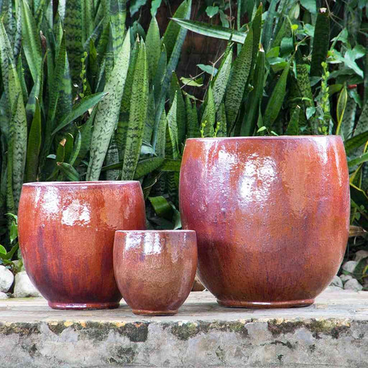 8116 Round bulbous planter - Set of 3