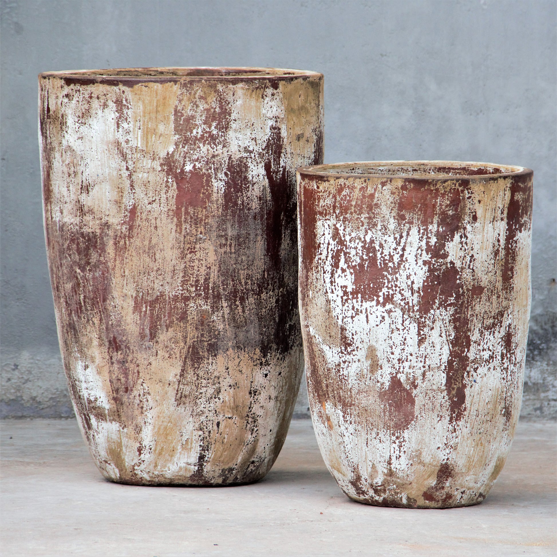 tall cylinder plant pot 8166 Tapered Tall Cylinder Planter - Set of 2