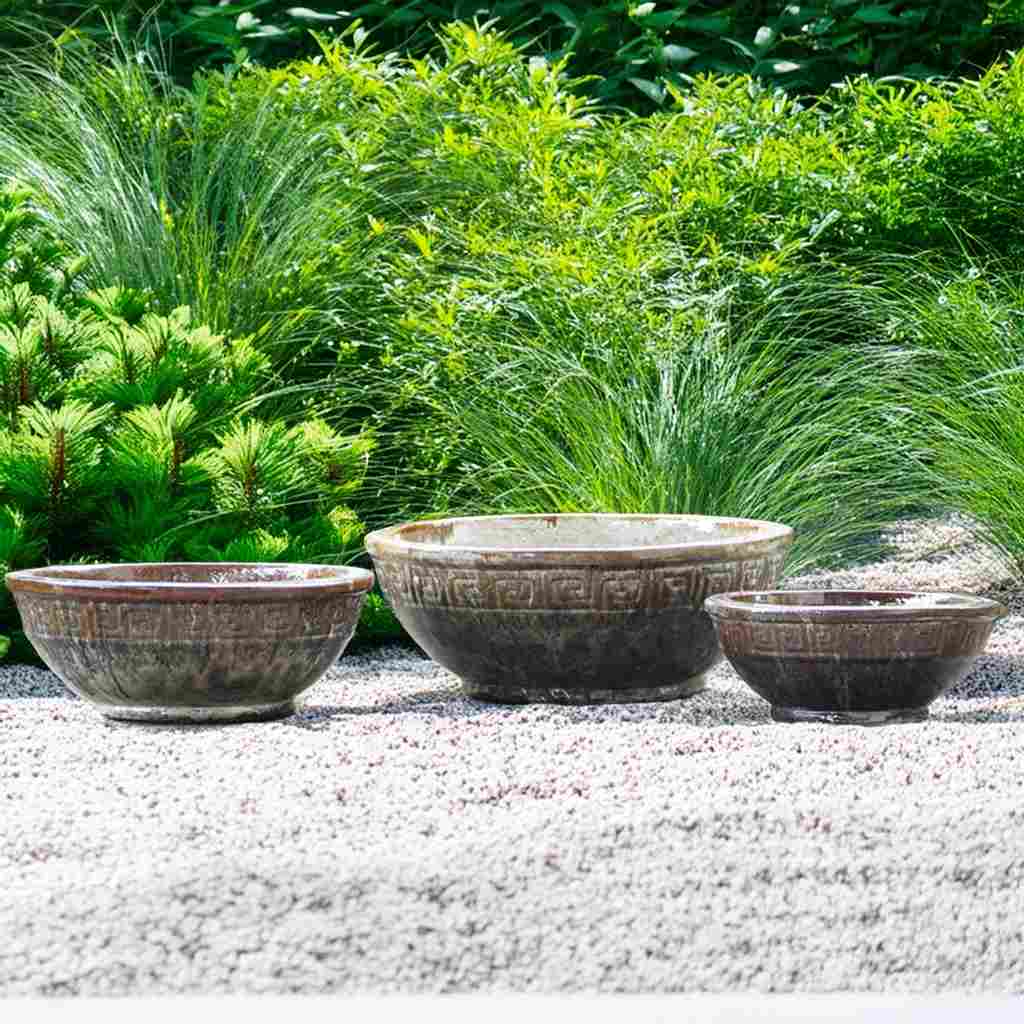8346G Decorative Low Bowl Planter Set