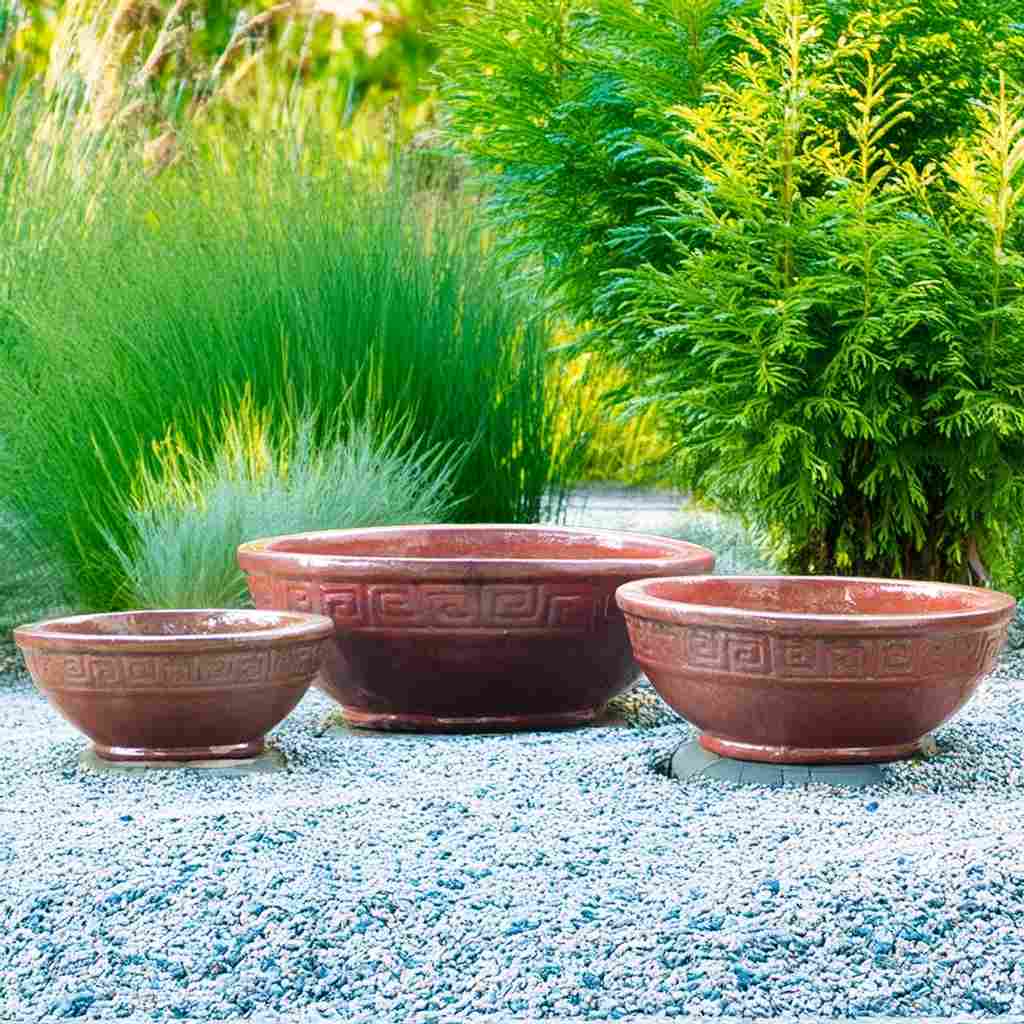 8346G Decorative Low Bowl Planter Set