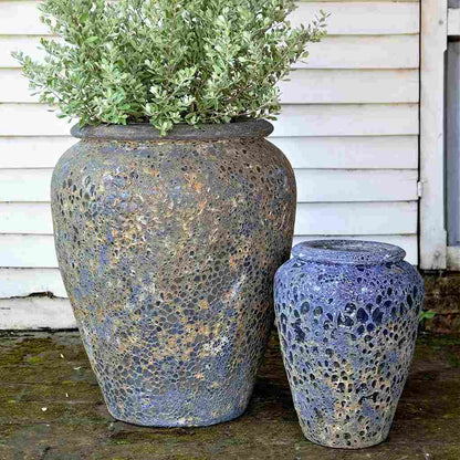 8386 Crater-Glaze Round Pot  - Set of 2