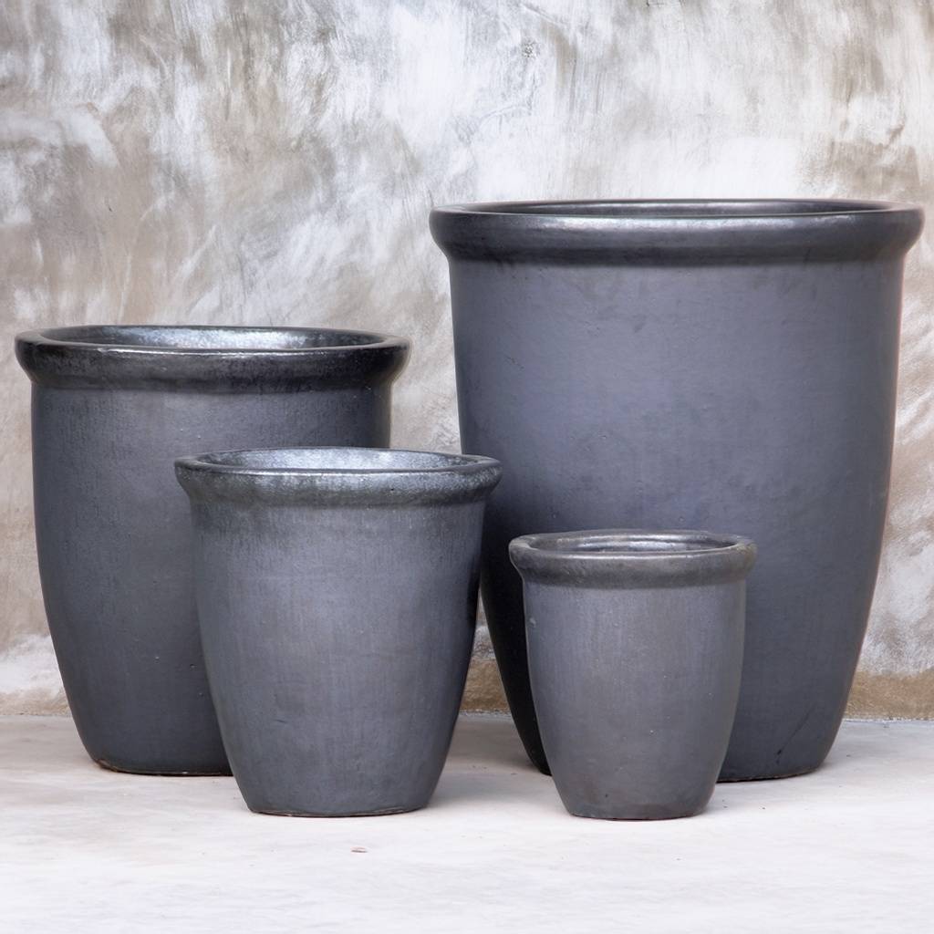 large ceramic plant pots outdoor Wholesale Tall Flared-Rim Cylinder Planter Set