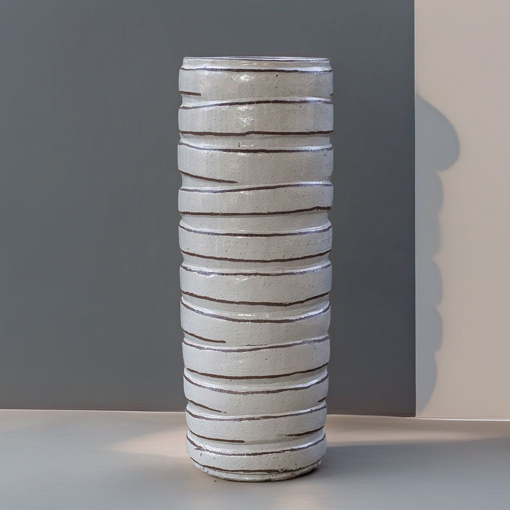 8403 Tall Ridged Ceramic Planter - 1 Piece