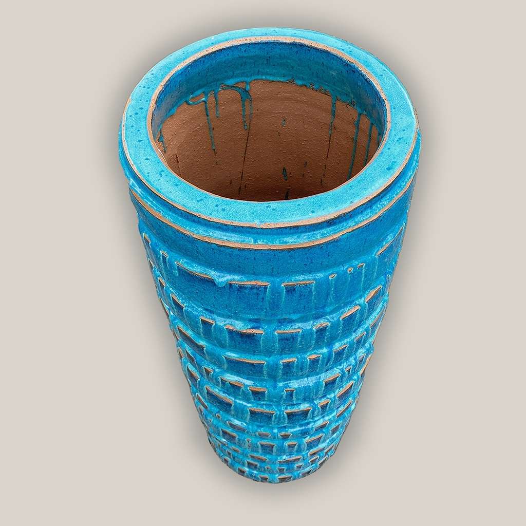 8403 Tall Ridged Ceramic Planter - 1 Piece