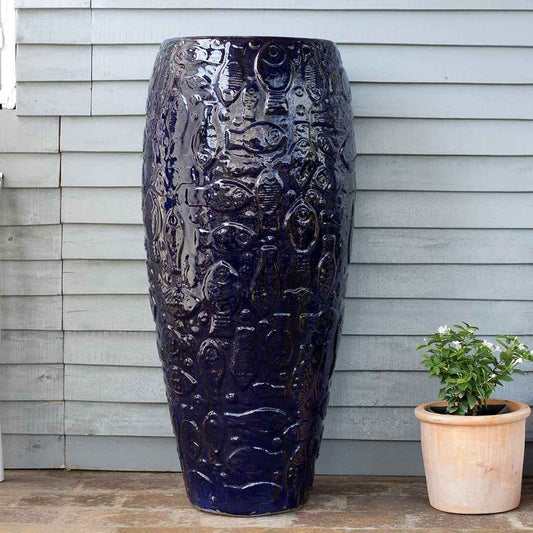 8404 Embossed Fish Ceramic Planter - 1 Piece