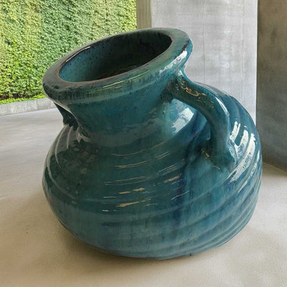 8447 Sunken Ripple Ceramic Vase Planter - 1 pc.