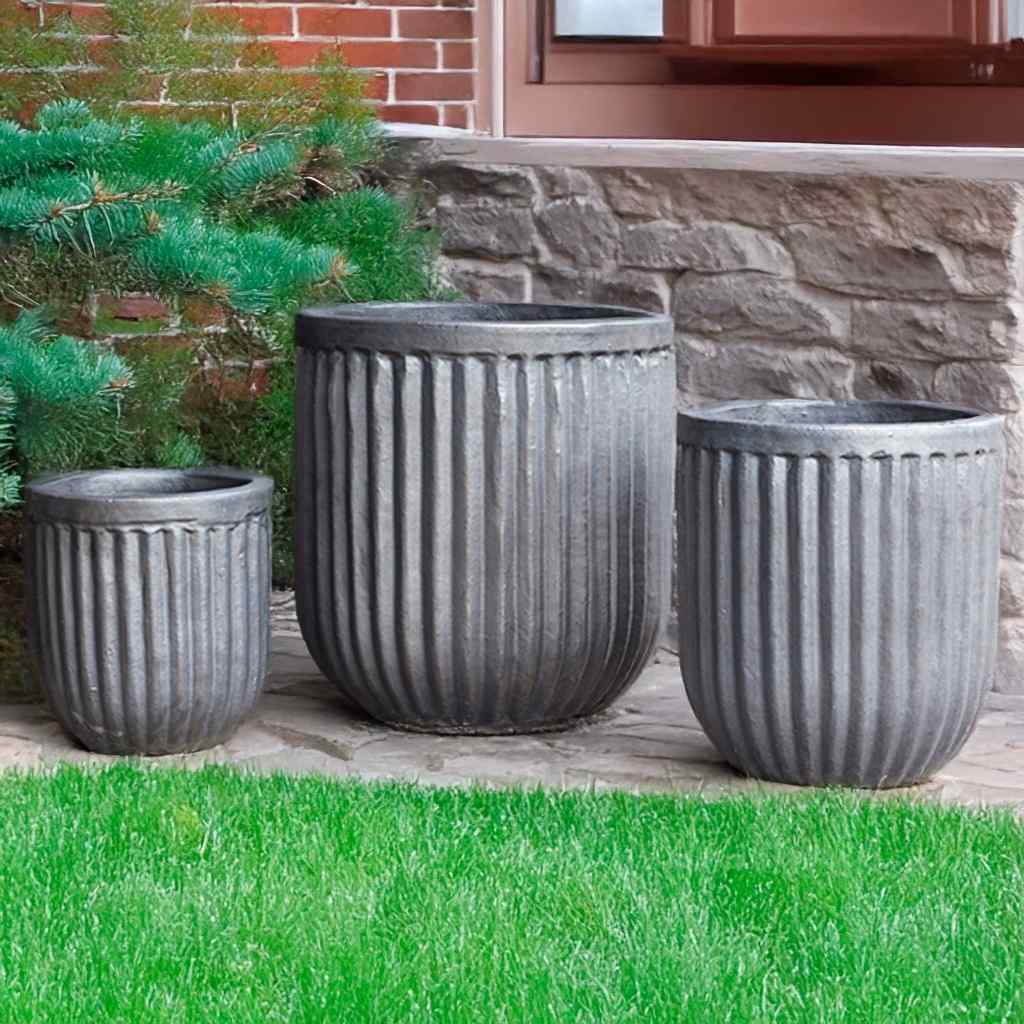 8545 Fluted Cylinder Planter Set