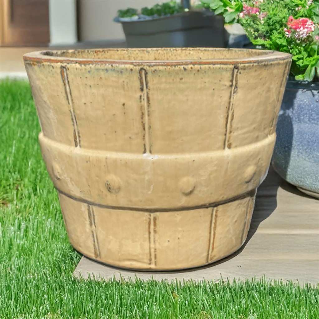 8457 Banded Barrel Cream Planter - Set of 3