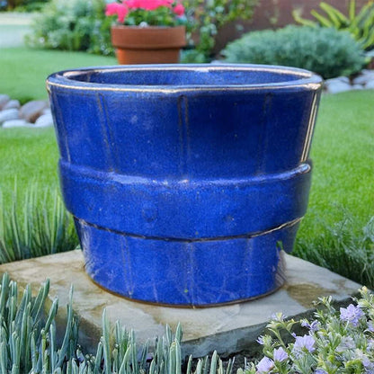 8457 Banded Barrel Cream Planter - Set of 3