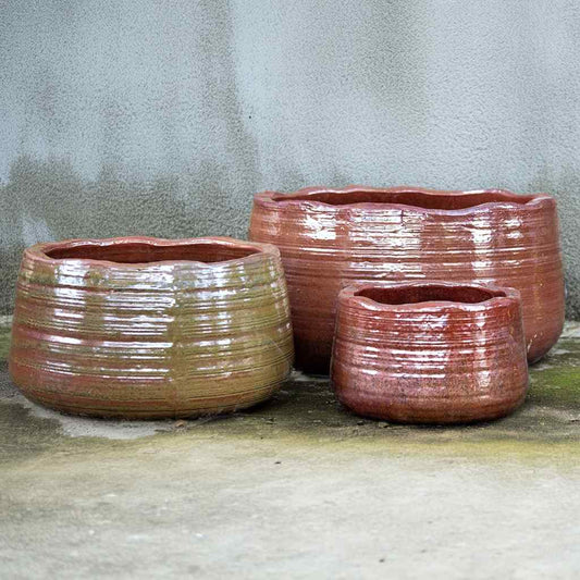 8532 Ripple Rim Bowl Planter Set