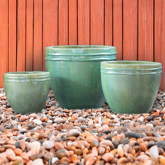 8535 Rimmed Round Planter Set